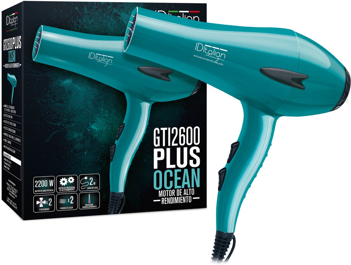 ID Italian IDEGTIOCEANPLUS haardroger 2200 W Aqua-kleur