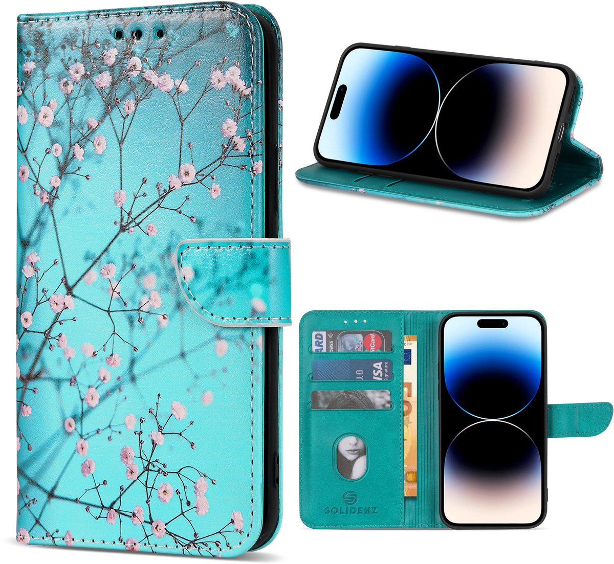 Solidenz hoesje - Geschikt voor Apple iPhone 15 - Bookcase - Sierkers