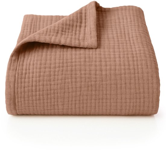 Blumtal Bedsprei Katoen Mousseline - OEKO-Tex gecertificeerd - Lichtgewicht sprei - 200 x 230 cm - Koper