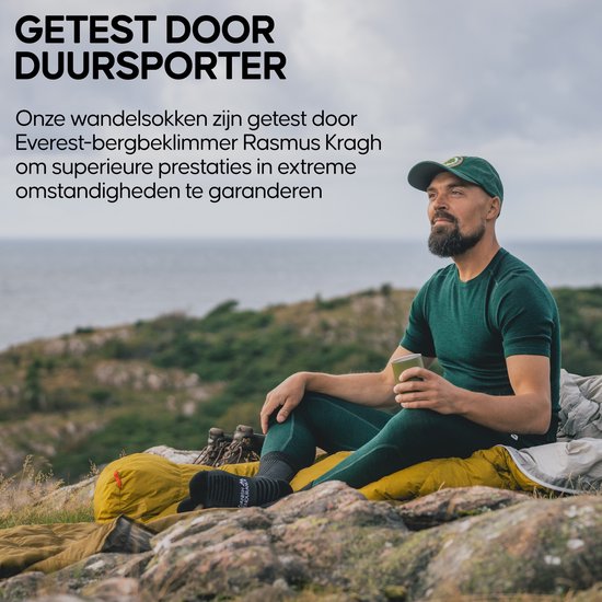 DANISH ENDURANCE Chaussettes de marche légères en laine mérinos Chaussettes de sport femme et homme - anti ampoules - Taille 43-47