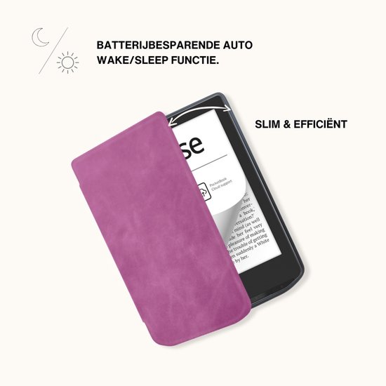 Lunso PocketBook Verse / Verse Pro / Verse Color Slim hard case hoes (6 inch) - sleepcover - Paars van Lunso — afbeelding 5