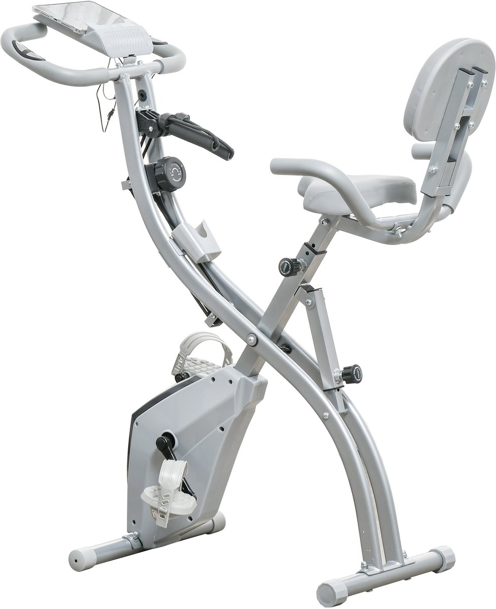 HOMCOM-Magnetische hometrainer-staal-105x48x118cm-zwart, zilvergrijs