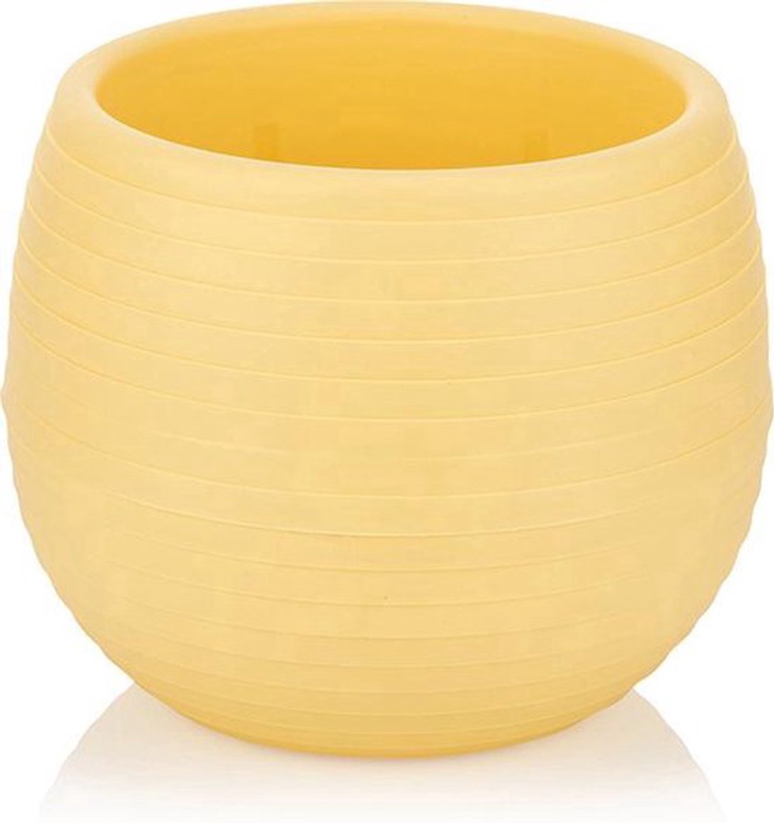 6st ronde cactus bloempotten geel 13cm met drainage UV-bestendige stekpotjes