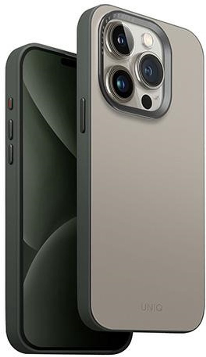 Uniq Lyden Ds Hoesje Voor Iphone 15 Pro 6.1 Met Magclick Opladen Beige-Groen