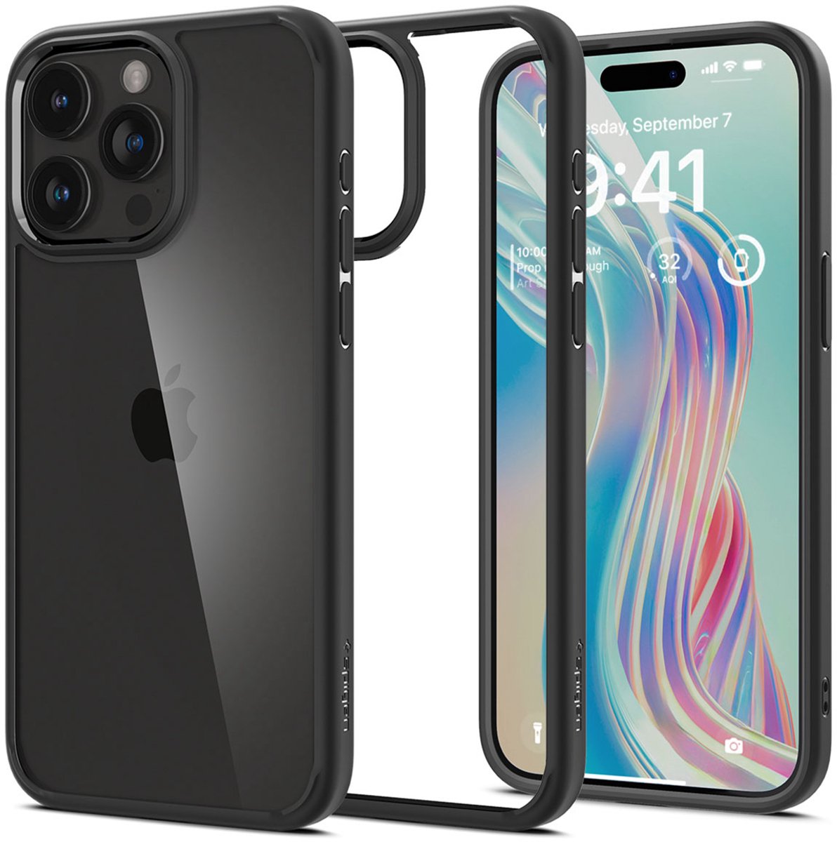 Spigen Ultra Hybrid Case hoesje geschikt voor iPhone 15 Pro - Matte zwart