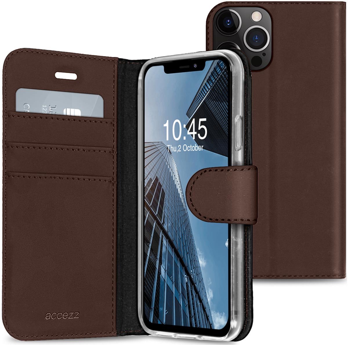 Accezz Wallet Softcase Booktype voor de iPhone 13 Pro hoesje booktype - Donkerbruin