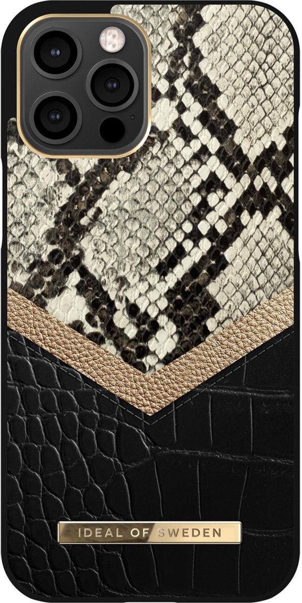 iDeal of Sweden - iPhone 12 Pro Max Hoesje - Fashion Back Case Midnight Python