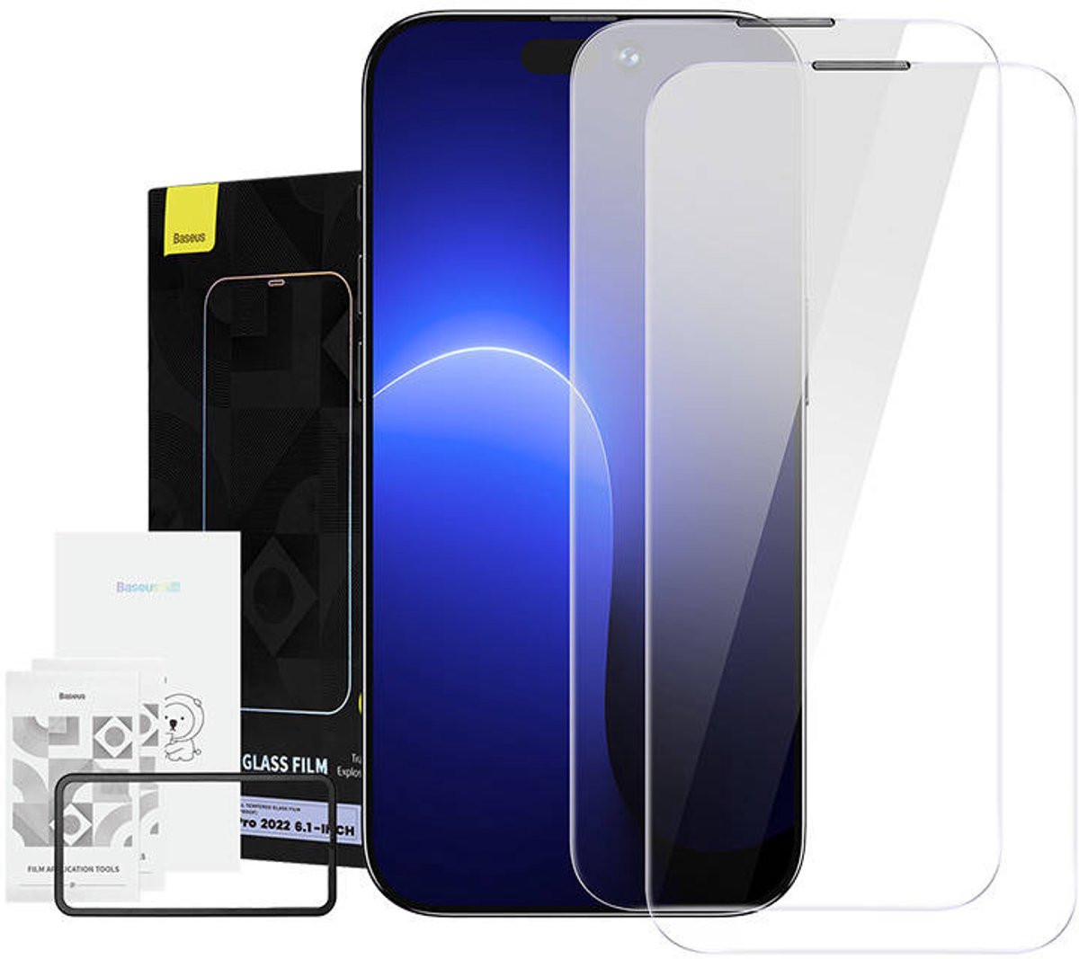 Baseus Gehard Glas Met Anti-Stofcoating Voor Iphone 14 Pro 2 Stuks