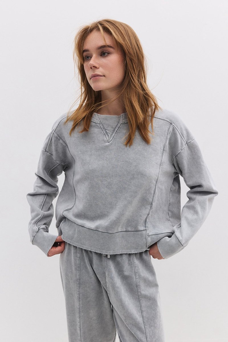 Sweat-shirt basique en coton peigné 100 % coton