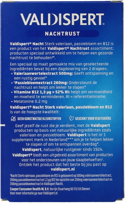 Valdispert Nacht Sterk - Passiebloem voor een goede nachtrust* - 40 tabletten