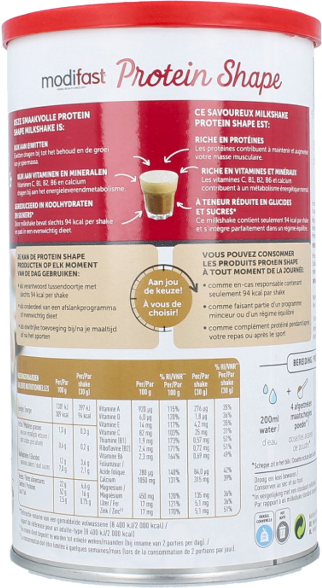 Modifast Protein Shape - Milkshake - Cappuccino - 420 g van Modifast Protein Shape — afbeelding 3