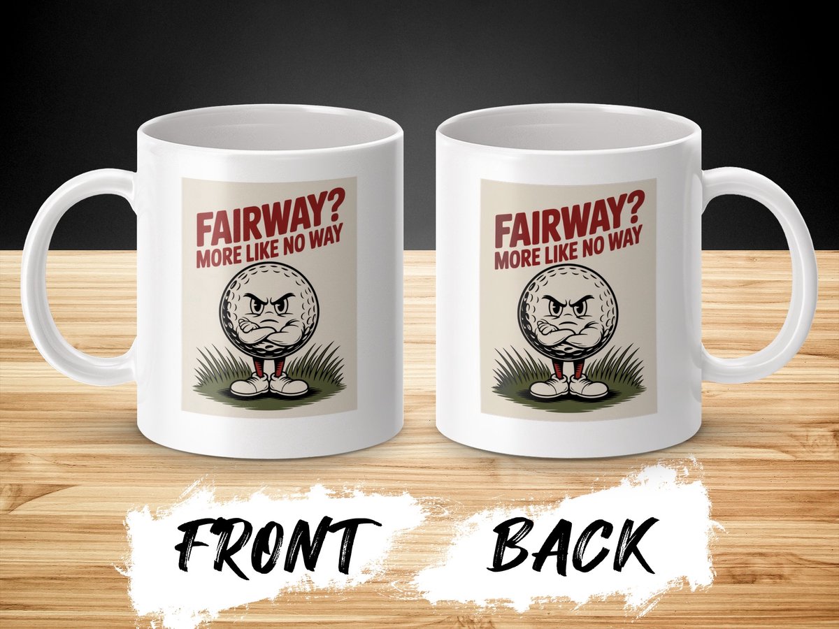 Grappige Golf Mok, Fairway More Like No Way Mok, Golfbal Mok, Sarcastische Golf Mok, Cadeau voor Golfliefhebber, Golf Humor Cadeau