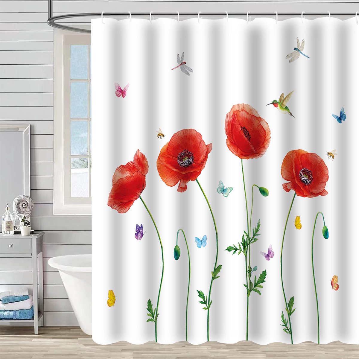 Ibenzoa® Waterdicht en Schimmelbestendig Douchegordijn met Sneldrogende Eigenschappen voor Badkamer