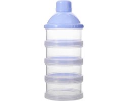 Melkpoeder doseerdoosje - BPA vrij - Blauw - 4 lagen -Melkpoeder toren - Babypoeder bewaarbakje - Reisbox - Dispenser - Poedertoren