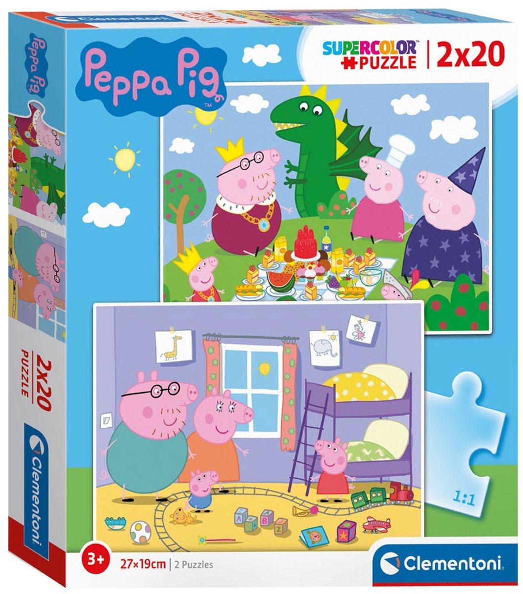 Clementoni peppa pig puzzel 2 x 20 stukjes