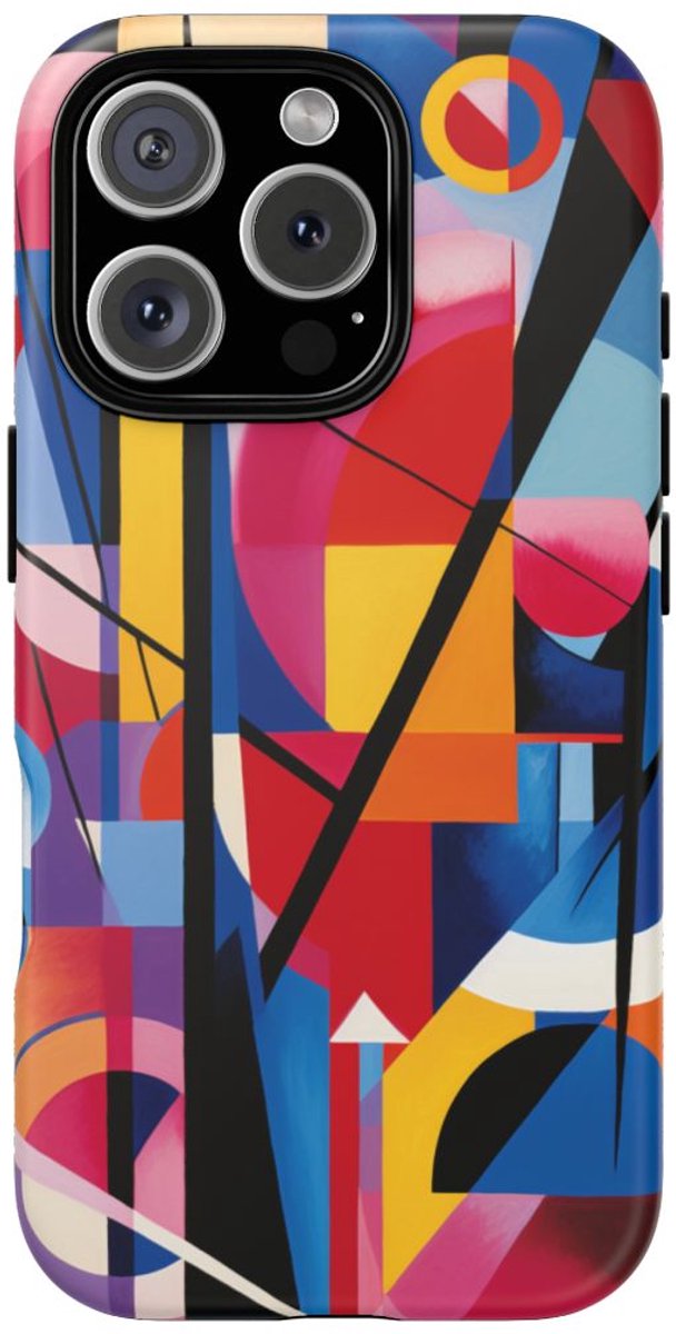 Abstracte Geometrische Kleurencompositie – Telefoonhoesje Geschikt voor iPhone 16 Pro