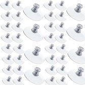 Zuignap met schroefdraad - Transparante Zuignap (50 mm diameter) - 40 Stuks