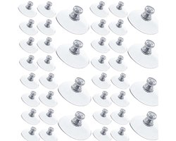 Zuignap met schroefdraad - Transparante Zuignap (50 mm diameter) - 40 Stuks