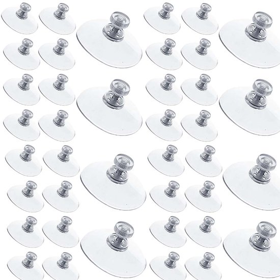 Zuignap met schroefdraad - Transparante Zuignap (50 mm diameter) - 40 Stuks