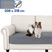 Hilvard - Hondendeken groot wasbaar - voor Hondenmand of Kattenmand - Hondendeken auto achterbank - Bankbeschermer - Geschikt voor bank, auto en bed - Grijs - 208 x 218cm - Hondenkleed - Hondenmat