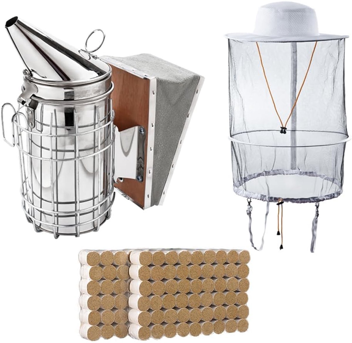 HunterBee beekeeping smoker kit Bee Hive Smoker set and professional beekeeper hat for men women