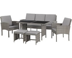 Svita Denver Poly Rotan Zitgroep - Lounge Set Grijs