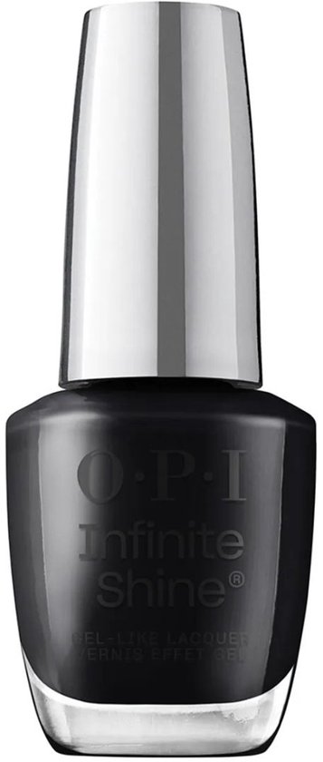 O.P.I. Infinite Shine Lady In Black nagellak met zilveren dop.