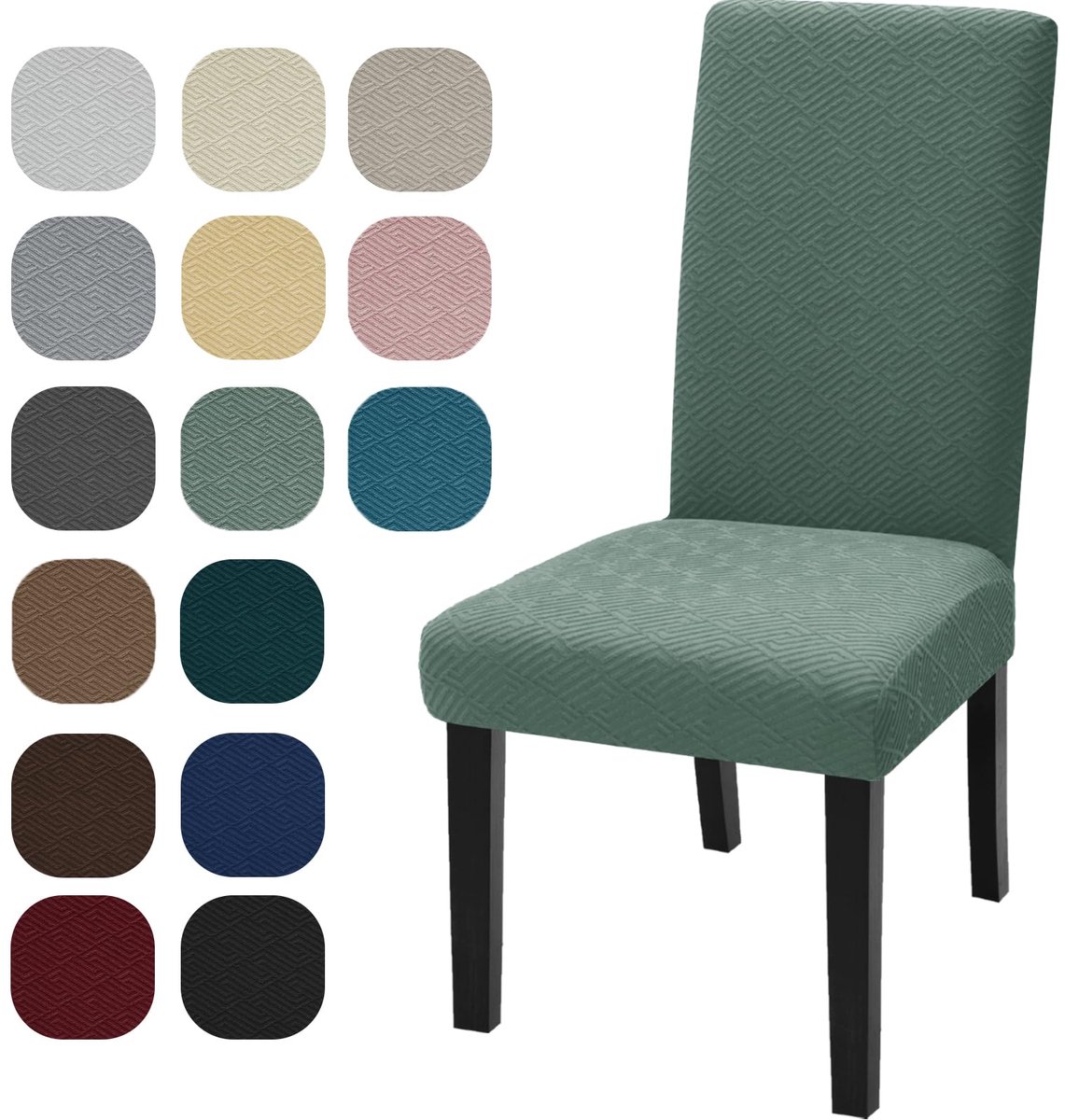 Ibenzoa® Universele en Wasbare Stretch Stoelhoezen Set van 2 voor Diverse Gelegenheden Groen