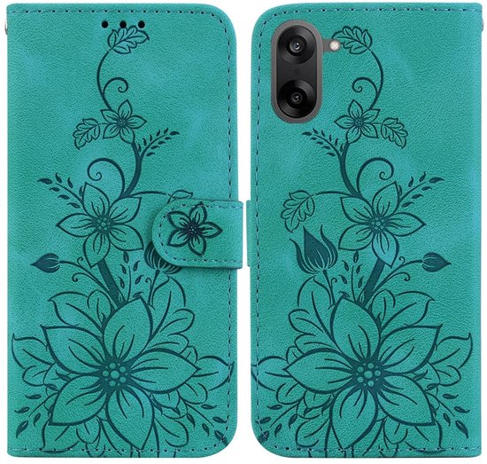 Étui Coverup - Compatible avec OnePlus Nord CE5 - Étui Coverup Fleurs Book - Vert