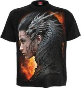 T-shirt Spiral Draco Queen noir L en Katoen pour homme - Dragon, Rock wear