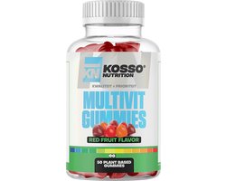 Kosso Nutrition – Multivitamine Gummies – 100% Vegan – Multivitamine Snoepjes – Weerstand & Energie – 50 Gummies