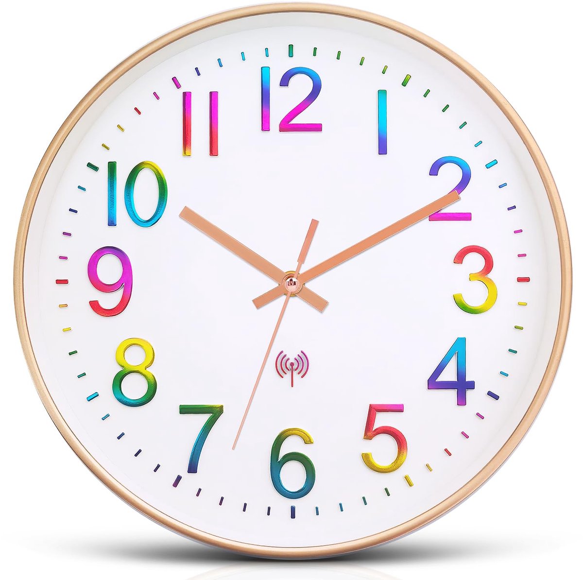 Ibenzoa® Draadloze Wandklok van 30 cm met Radiogestuurde Tijdsynchronisatie en Stil Mechanisme voor Diverse Ruimtes