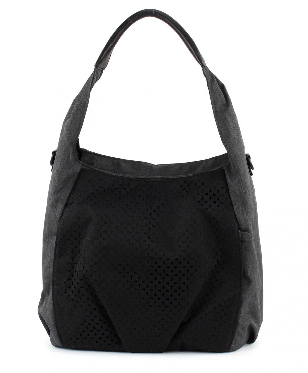 Lässig schoudertas bidonhouder Casual Hobo Bag Black zwart