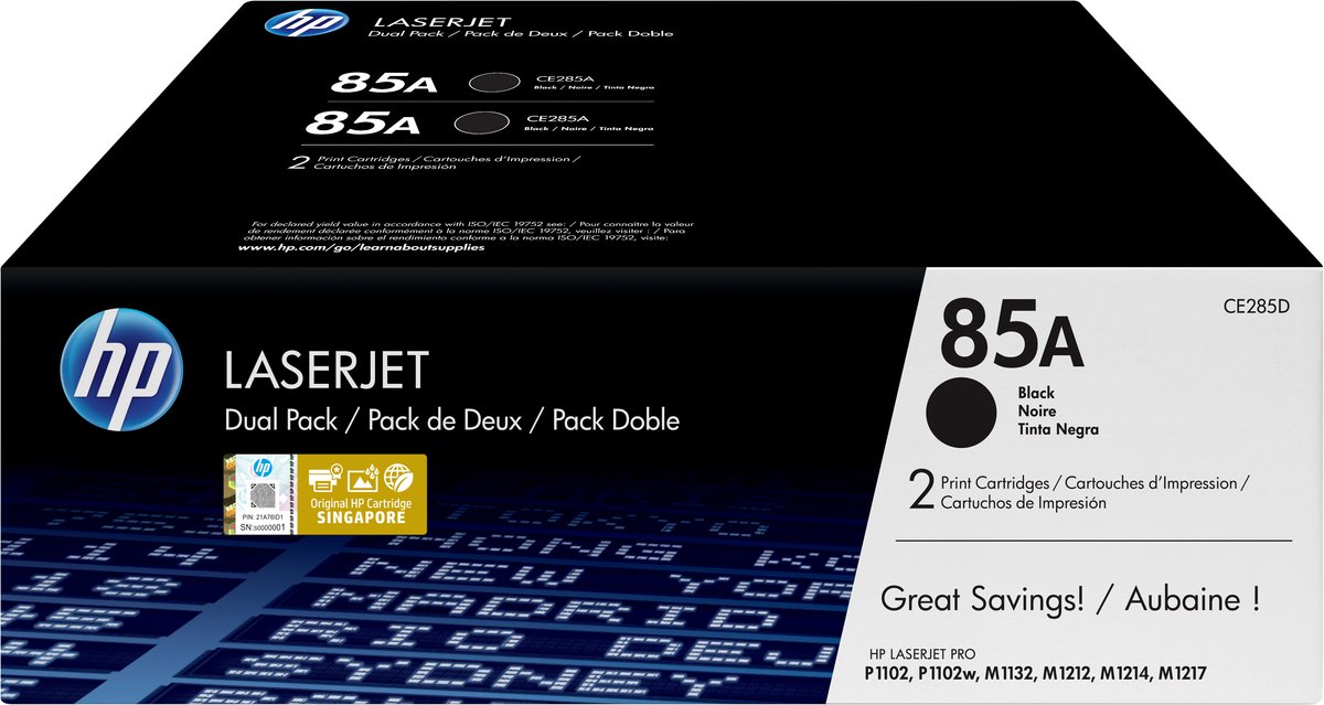 HP 85A - Tonercartridge / Zwart / 2 Pack