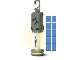 Vulpes Goods® Repeller – 3-in-1 Muggenverjager – Oplaadbare Muggenlamp, Powerbank & Verlichting – Voor Reizen, Camping, Wandelen – Binnen & Buiten – 400LM – Magnetisch – Incl. 10 extra geurpads