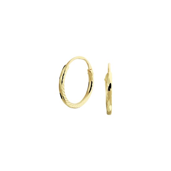 Marie Celeste oorringen gediamanteerd - 10 mm - Goud