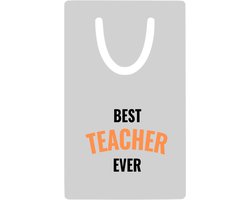 Hacebo® - best teacher ever metalen boekenlegger - de beste leraar/lerares - juf - meester - verjaardagscadeau - verjaardag - cadeau - afscheidscadeau - geschenk - leuke cadeau - kado - gift Bladwijzer boekenleggers - 7.6 cm x 5cm