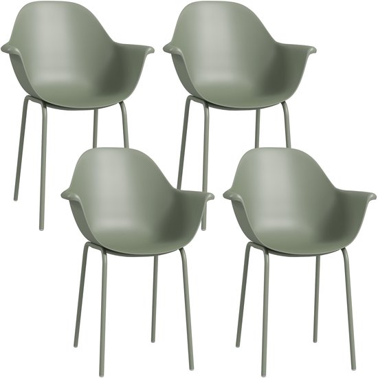 Outsunny-Gartenstühle-Stahl, Kunststoff-59L x 55W x 84H cm-Grün