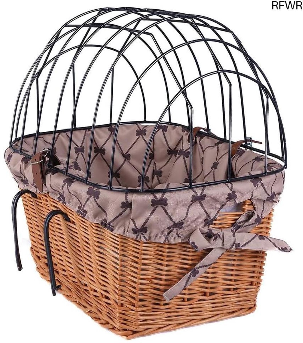 RFWR® Fietsmand Voor Huisdieren - Ideaal Voor Katten en Honden - Veilig en Handgemaakt