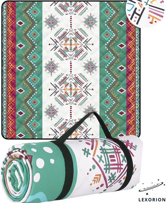 GUSUWU Picknickdeken, waterdicht, strandtapijt, picknickmat, wasbaar, lichtgewicht, met handgreep, roodgeruit, voor wandelen, reizen, buiten kamperen, parken, 200 cm x 200 cm