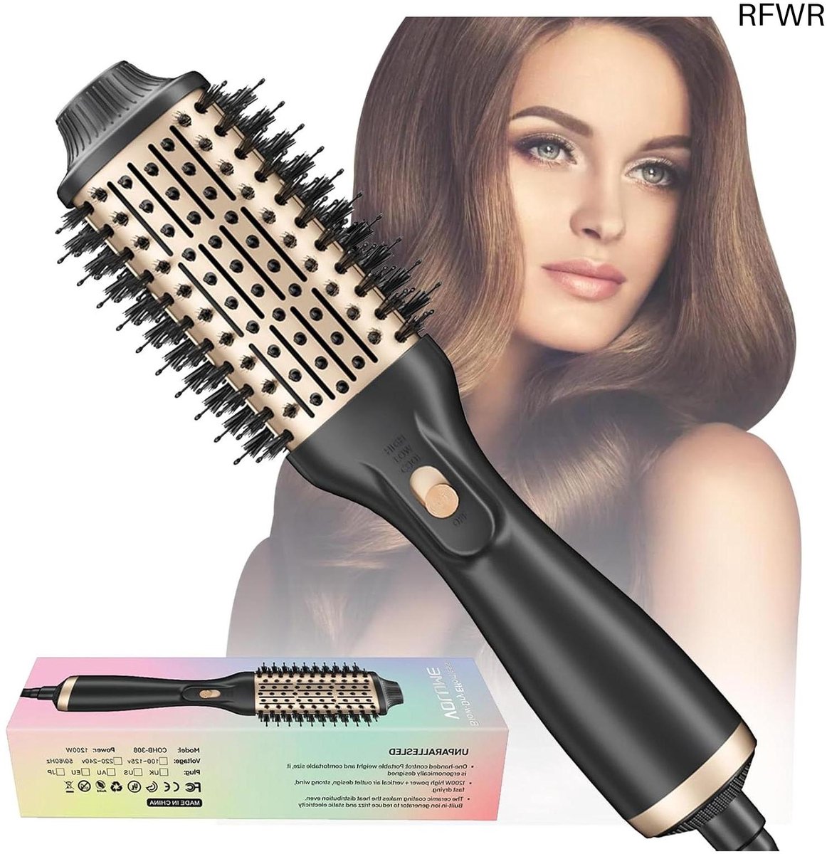 RFWR® 4-in-1 Heteluchtborstel voor Haarstyling - Professionele Ronde Föhnborstel met Ionen Technologie