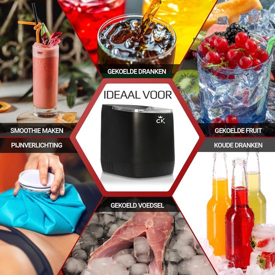 RFWR® IJsblokjesmachine - 25KG/24H - 9 Blokjes per 3 Min - Grote en Kleine IJssectie - Vol- en Watertekort Indicator - Energiezuinig en Stil van RFWR — afbeelding 3
