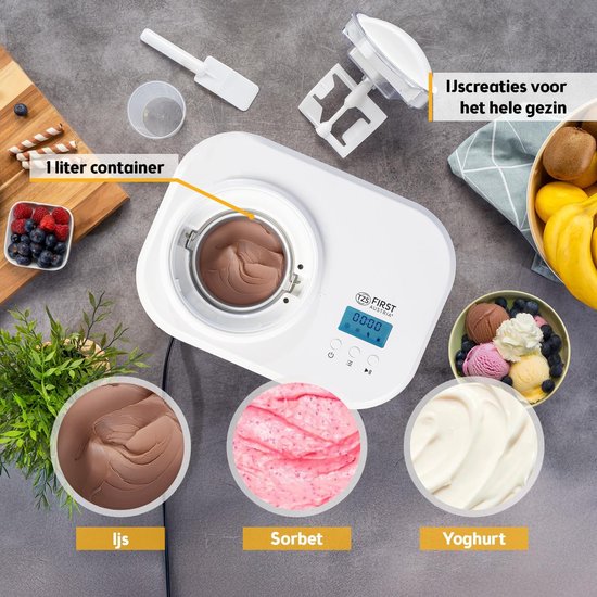 RFWR® Zelfkoelende IJsmachine en Yoghurtmaker met Uitneembare 1 Liter IJshouder van RFWR — afbeelding 2