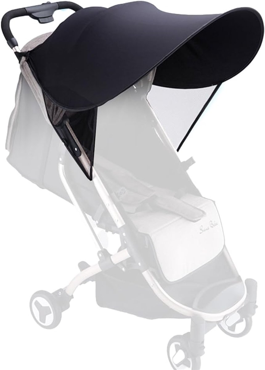 Parasol voor Kinderwagen - UV-Bescherming en Verstelbaar Design - Eenvoudig te Bevestigen op Wagens en Buggy’s - Flexibele Arm voor Optimale Schaduw - Lichtgewicht en Stevig - Ideaal voor Zonnige Dagen met je Kleintje