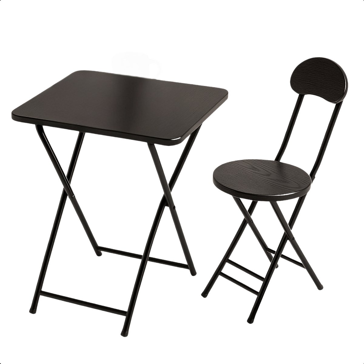 Cheqo Universele Tafel Set met Stoel - Bureau - Eettafel - Kindertafel - Klaptafel Met Stoel - Ideaal voor Kinderen - Kinderkamer - MDF - Zwart