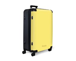 NoBoringSuitcases.com NoBoringSuitcases.com® - Koffer groot - Reiskoffer lichtgewicht - Pastel geel - Rolkoffer met 4 wielen - Grote trolley XL - 98 liter bagage