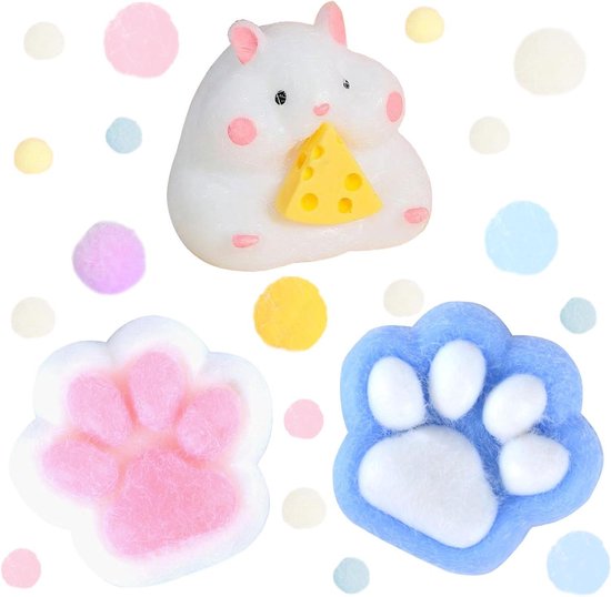Lot de 2 Jouets Anti-stress en Forme de Fromage-Squishy Doux et