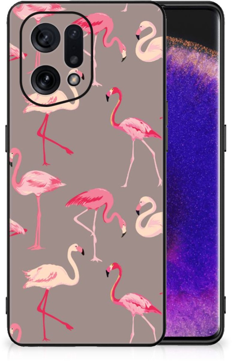OPPO Find X5 Dierenprint Telefoonhoesje Flamingo