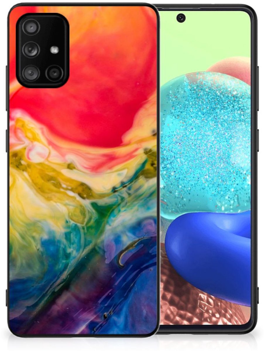 Kleurrijke Telefoonhoesje Samsung Galaxy A71 Watercolor Dark
