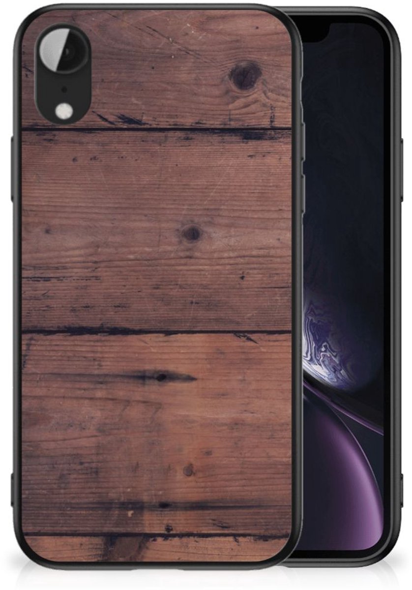 Apple iPhone XR Houten Print Telefoonhoesje Old Wood